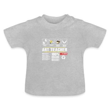 Art Teacher 100 Organic T Shirt - Baby Organic T-Shirt with Round Neck - heather grey - Front