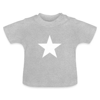 Stern weiss - Baby Bio-T-Shirt mit Rundhals - Grau meliert - Vorne