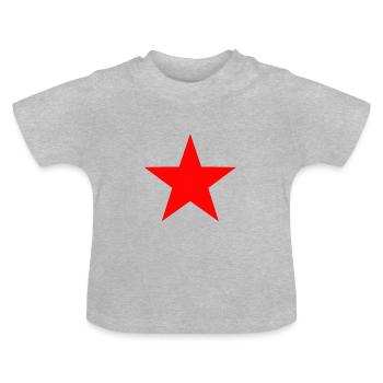 Étoile rouge - T-shirt bio col rond Bébé - gris chiné - Devant
