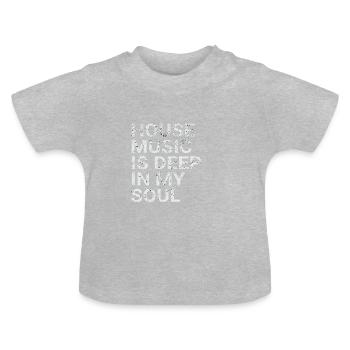 musique house - T-shirt bio col rond Bébé - gris chiné - Devant