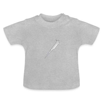 Pipette, tool d laboratories - biology chemistry nerd - Baby Organic T-Shirt with Round Neck - heather grey - Front