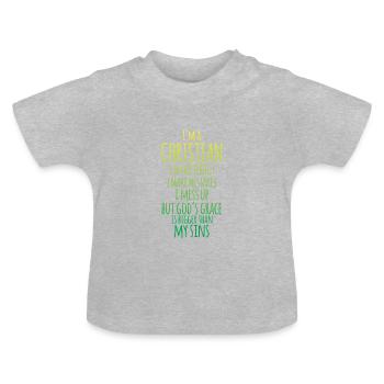 Je suis un chrétien, je ne suis pas parfait, Jésus, croyant - T-shirt bio col rond Bébé - gris chiné - Devant