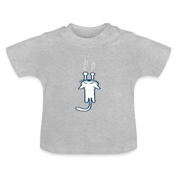 Hängende katze - Baby Bio-T-Shirt mit Rundhals - Grau meliert - Vorne