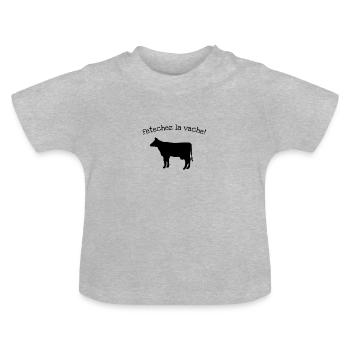 Fetchez la Vache - Baby Organic T-Shirt with Round Neck - heather grey - Front