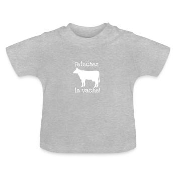 Fetchez la Vache - Baby Organic T-Shirt with Round Neck - heather grey - Front