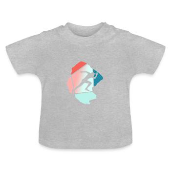Running Sprint Sprinting Sprinter - Baby Organic T-Shirt with Round Neck - heather grey - Front