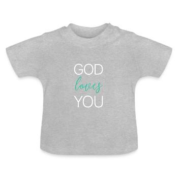 Glaube - Baby Bio-T-Shirt mit Rundhals - Grau meliert - Vorne