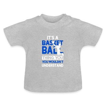 Basketball - Baby Organic T-Shirt with Round Neck - heather grey - Front