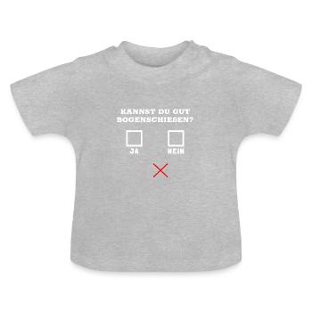 Bogen Pfeil Bogenschießen Bogenschütze Jäger - Baby Bio-T-Shirt mit Rundhals - Grau meliert - Vorne