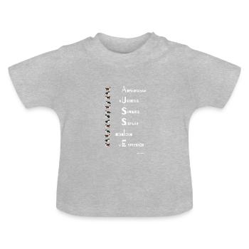 Aussie Alphabet - Baby Bio-T-Shirt mit Rundhals - Grau meliert - Vorne