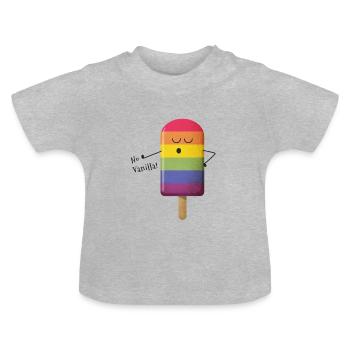 Pas de glace à la vanille - T-shirt bio col rond Bébé - gris chiné - Devant