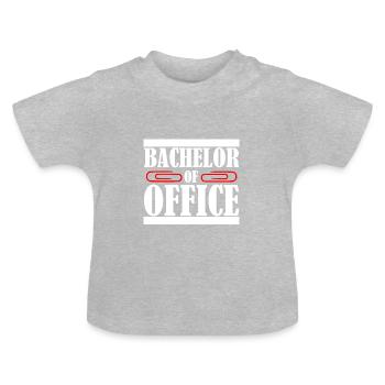 Bachelor Office Office work studied academics - Baby Organic T-Shirt with Round Neck - heather grey - Front