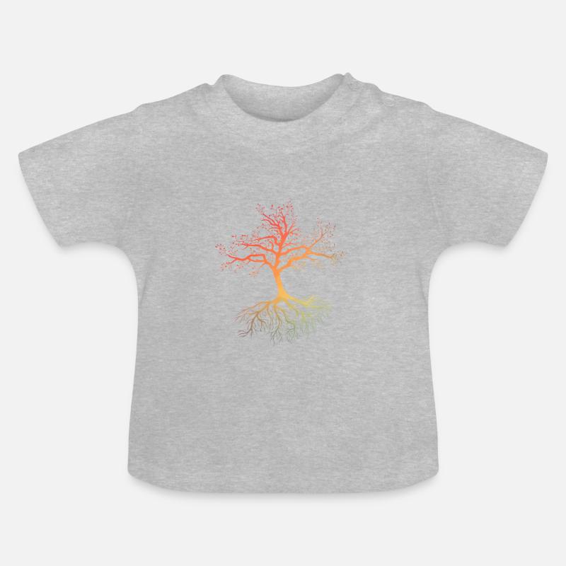 arbre de la vie - T-shirt bio col rond Bébé - gris chiné