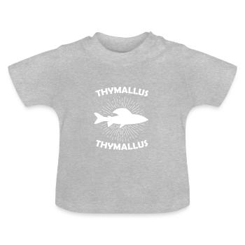 Tyhmallus Thymallus Äsche Geschenk Forellenregion - Baby Bio-T-Shirt mit Rundhals - Grau meliert - Vorne