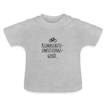 Climate protection conversion device. - Baby Organic T-Shirt with Round Neck - heather grey - Front