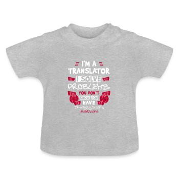 Translator - Baby Organic T-Shirt with Round Neck - heather grey - Front