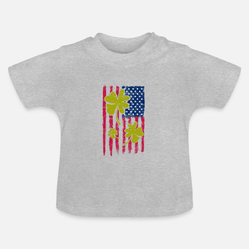 Etats-Unis Trèfle - T-shirt bio col rond Bébé - gris chiné