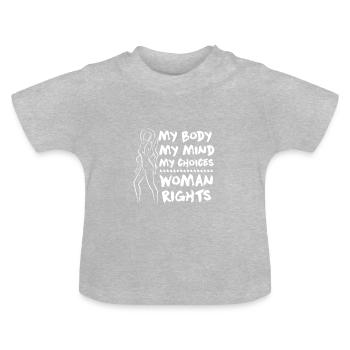 Frauenrechte - Baby Bio-T-Shirt mit Rundhals - Grau meliert - Vorne
