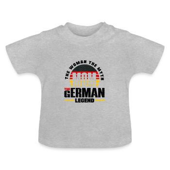 German Germany German Flag Mothers Day - Baby Bio-T-Shirt mit Rundhals - Grau meliert - Vorne