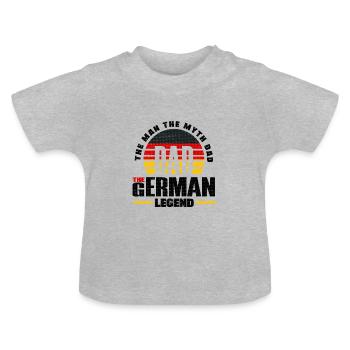 German Germany German Flag Fathers Day - Baby Bio-T-Shirt mit Rundhals - Grau meliert - Vorne