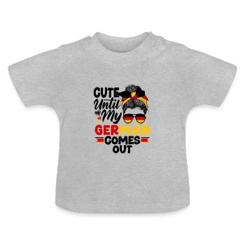 Allemand Allemagne Drapeau allemand mignon jusqu’à mon allemand - T-shirt bio col rond Bébé - gris chiné - Devant