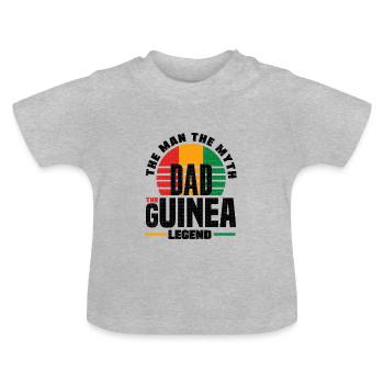 Guinea Guinea Guinea Flagge Vatertag - Baby Bio-T-Shirt mit Rundhals - Grau meliert - Vorne