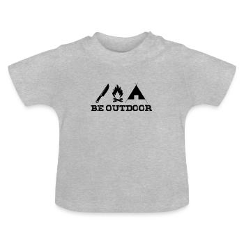 Voyage en plein air Aventure Nature - T-shirt bio col rond Bébé - gris chiné - Devant