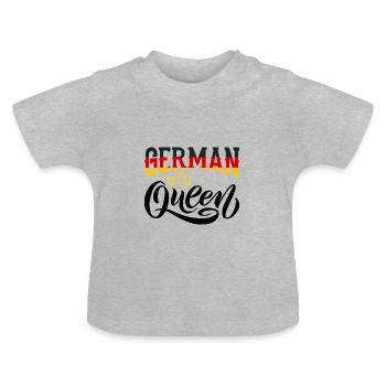 German Queen Germany German Flag - Baby Bio-T-Shirt mit Rundhals - Grau meliert - Vorne
