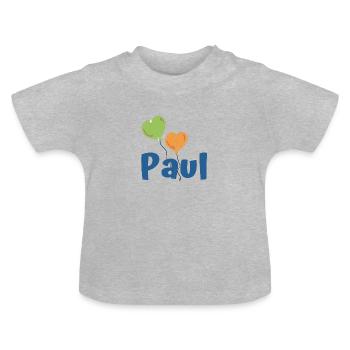 Paul - Baby Bio-T-Shirt mit Rundhals - Grau meliert - Vorne