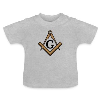 Freimaurer Symbol, Zirkel, Winkel, Gott, Geometrie - Baby Bio-T-Shirt mit Rundhals - Grau meliert - Vorne
