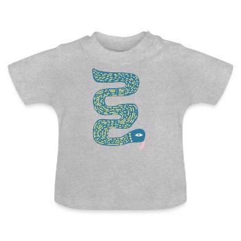 snake - T-shirt bio col rond Bébé - gris chiné - Devant