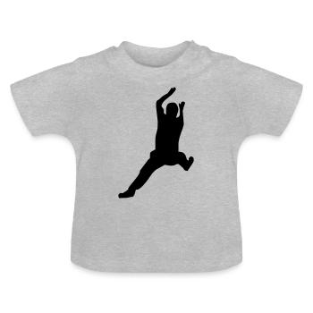 Handball Torhüter - Baby Bio-T-Shirt mit Rundhals - Grau meliert - Vorne