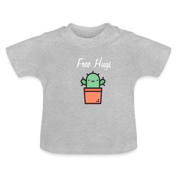 Gratuit câlins câlin câlin blanc - T-shirt bio col rond Bébé - gris chiné - Devant