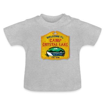 Camp Crystal Lake - Baby Bio-T-Shirt mit Rundhals - Grau meliert - Vorne