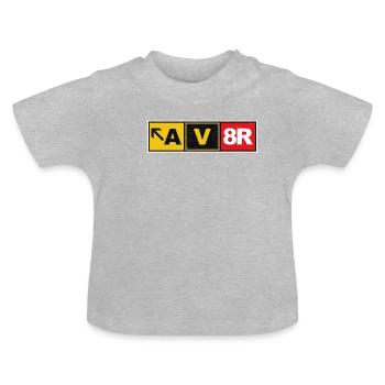 A V 8R Pilot Flieger Flugzeug Flughafen - Baby Bio-T-Shirt mit Rundhals - Grau meliert - Vorne