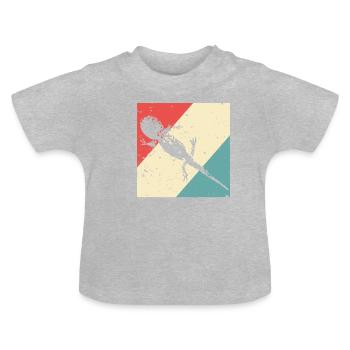 Style rétro gecko salamandre - T-shirt bio col rond Bébé - gris chiné - Devant