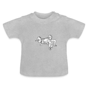 Powerlifting Bodybuilding Gymnastique de levage - T-shirt bio col rond Bébé - gris chiné - Devant