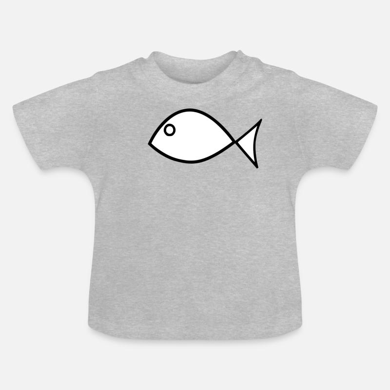 poisson - T-shirt bio col rond Bébé - gris chiné