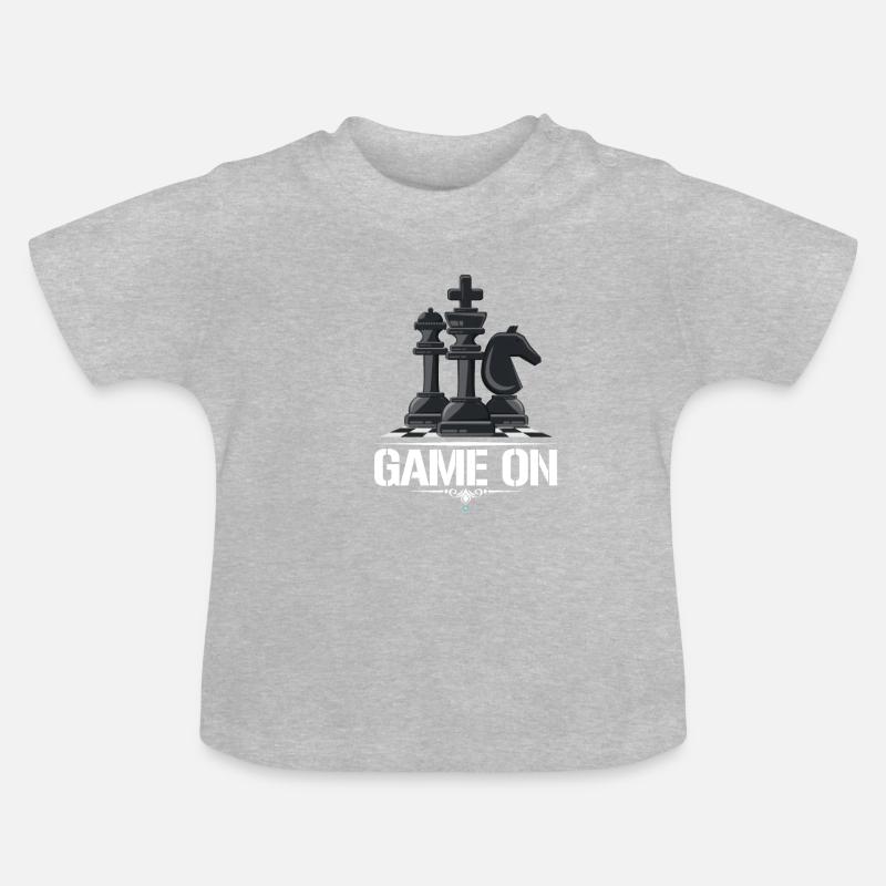 Échecs Joueur d'échecs cadeau d'échecs - T-shirt bio col rond Bébé - gris chiné