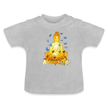 Namaste Yoga Buddha - T-shirt bio col rond Bébé - gris chiné - Devant