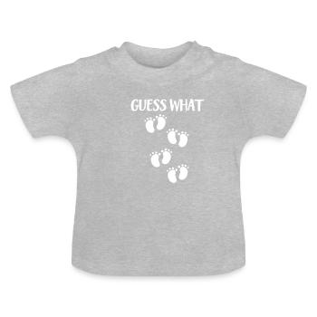 pregnancy - Baby Organic T-Shirt with Round Neck - heather grey - Front