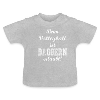 Dribble de volleyball disant - T-shirt bio col rond Bébé - gris chiné - Devant