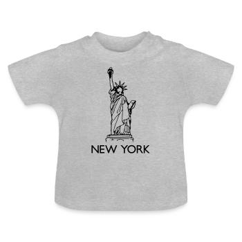 new_york - Baby Bio-T-Shirt mit Rundhals - Grau meliert - Vorne