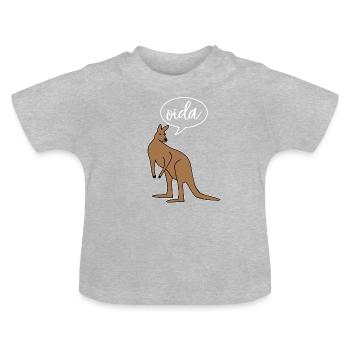 Oida Austria dialect dialect - Baby Organic T-Shirt with Round Neck - heather grey - Front