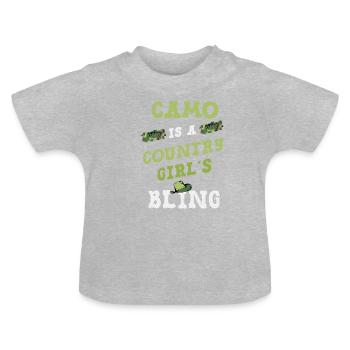 Camo est le Bling Redneck - T-shirt bio col rond Bébé - gris chiné - Devant