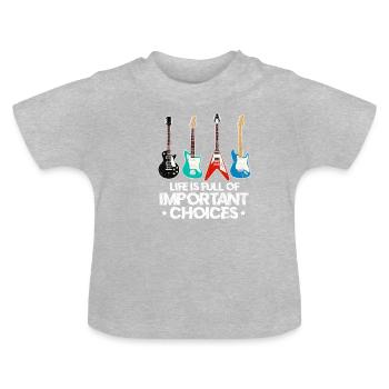 Gitarrist - Baby Bio-T-Shirt mit Rundhals - Grau meliert - Vorne