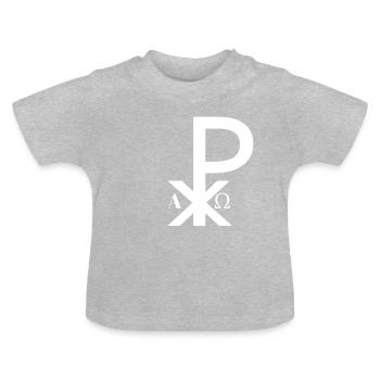 Chi Rho Christusmonogramm Priester Diakon Geschenk - Baby Bio-T-Shirt mit Rundhals - Grau meliert - Vorne
