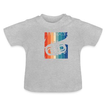Corne de baryton - T-shirt bio col rond Bébé - gris chiné - Devant