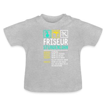 Friseur - Baby Bio-T-Shirt mit Rundhals - Grau meliert - Vorne