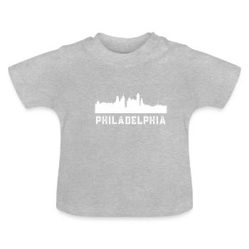 Philadelphia skyline - Baby Organic T-Shirt with Round Neck - heather grey - Front